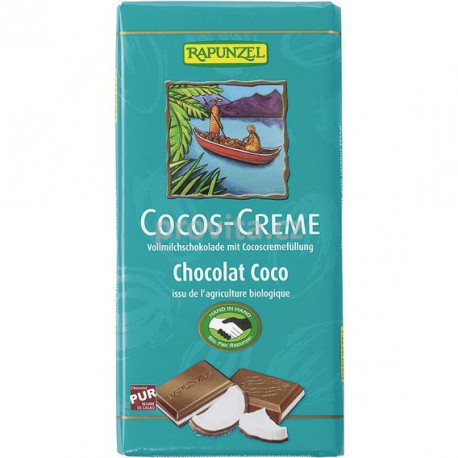 Čokoláda mléčná s kokos. krémem 100g BIO RAPUNZEL